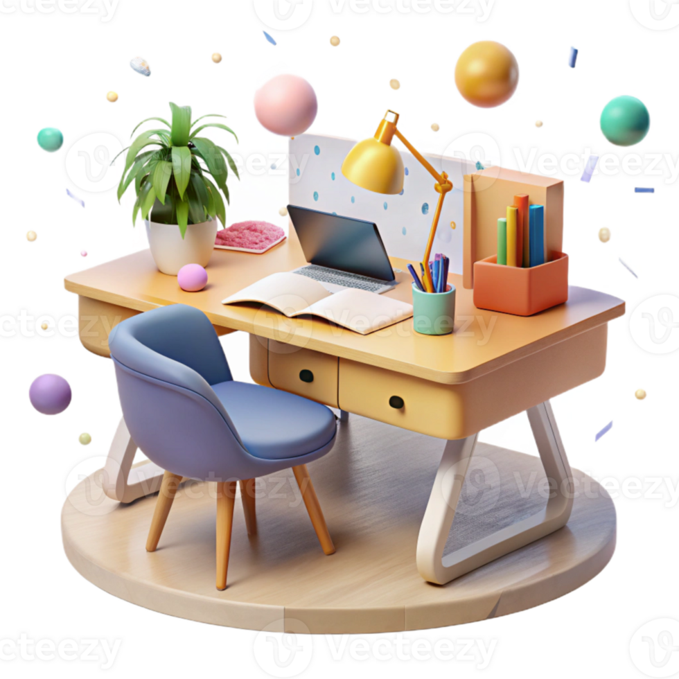 elegant classic Modern Office Desk Collaboration Tools Transparent Background genuine png