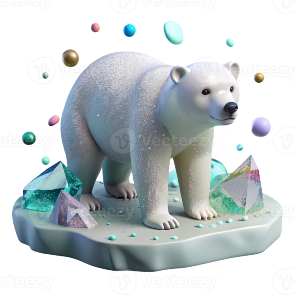 impressive classic Polar Bear on Thin Ice Transparent Background original png