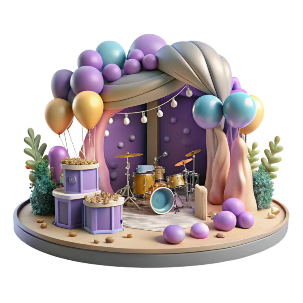 beautiful rustic Outdoor Concert in City Park Isolated Element exclusive png