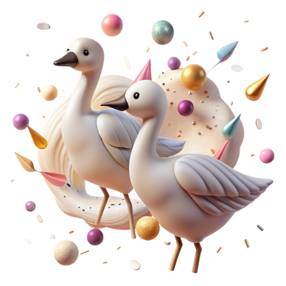 magnificent abstract Migrating Flock Isolated with Soft Lighting png
