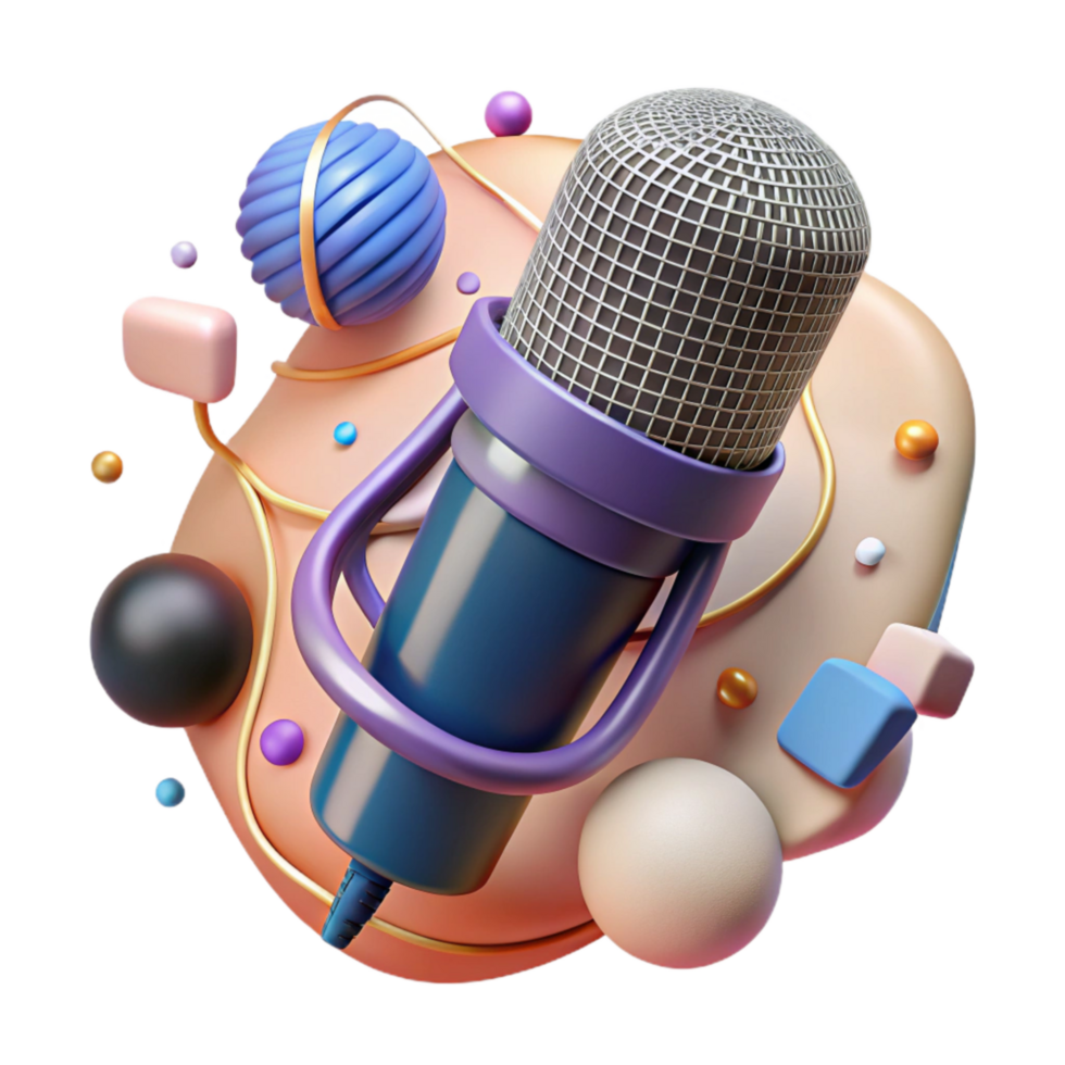 vibrant creative Microphone Pop Filter Mesh Texture with Transparent Background high quality png