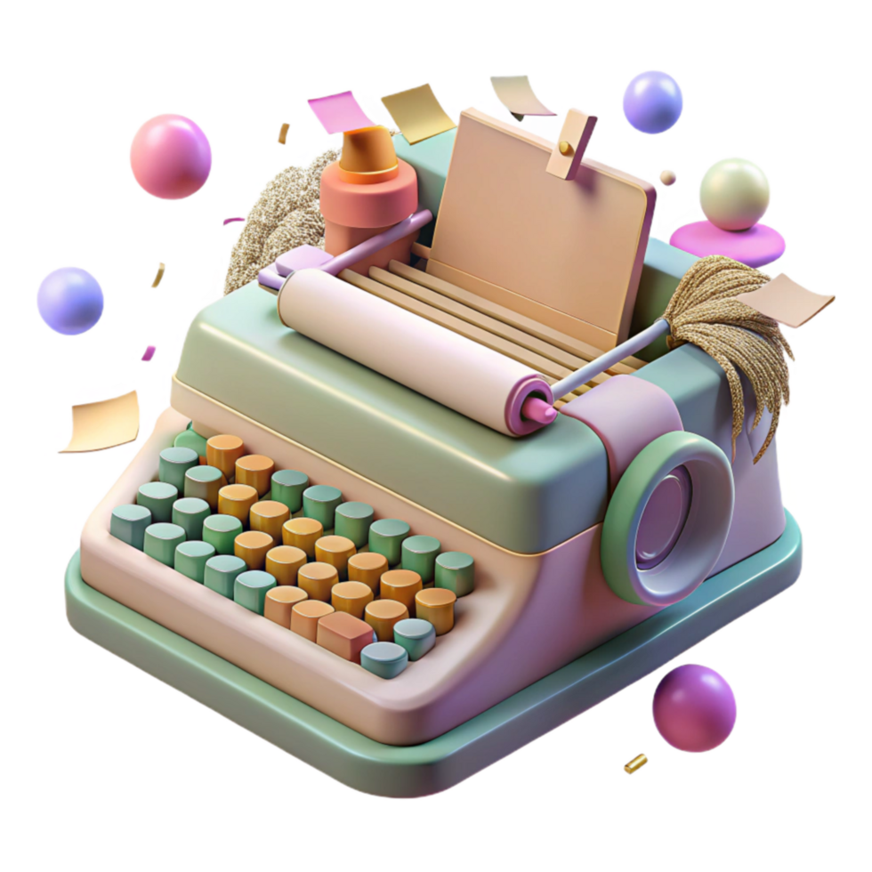 beautiful vintage Linotype Machine Keyboard Detail Transparent Background premium png