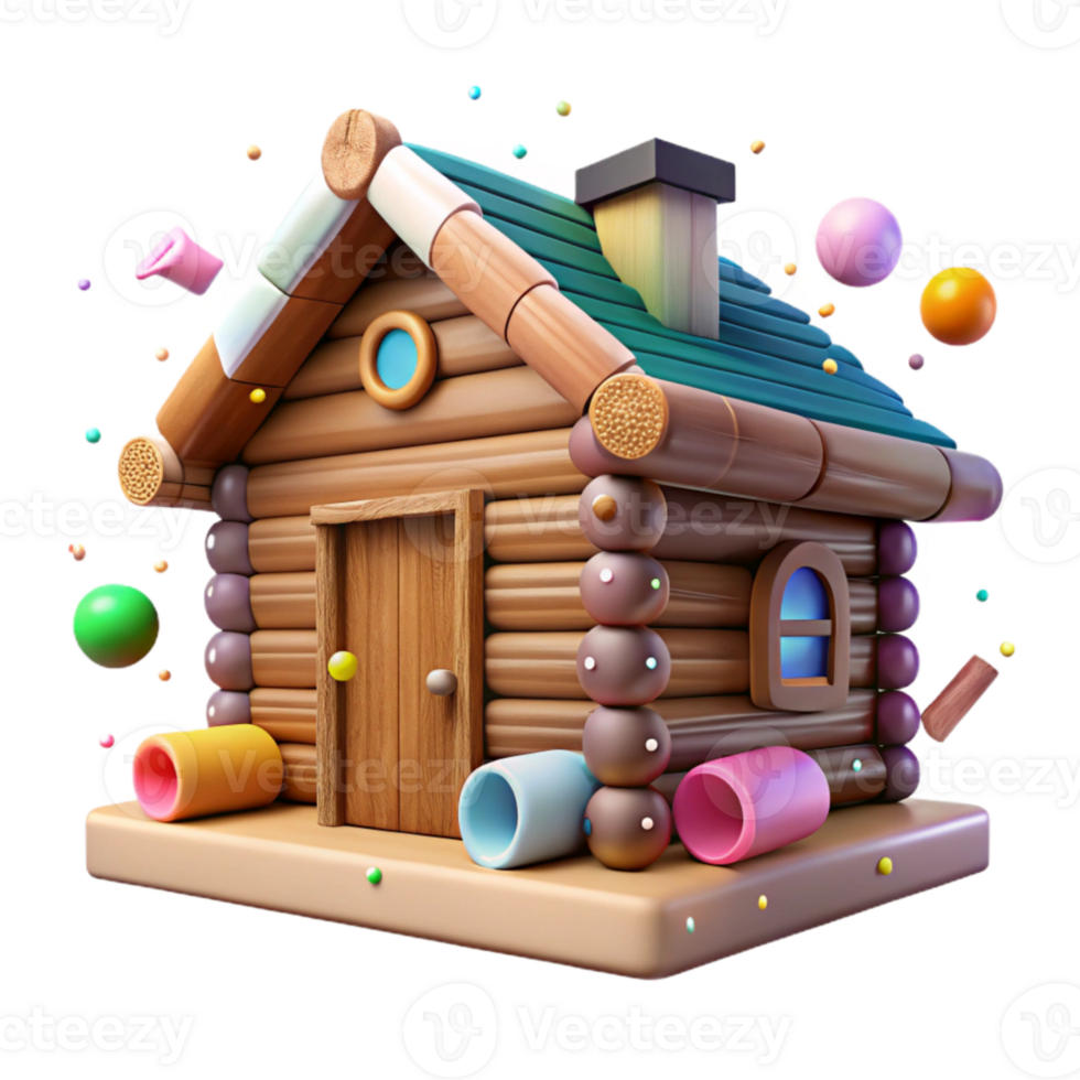 beautiful abstract Log Cabin Isolated with Rustic Charm exclusive png