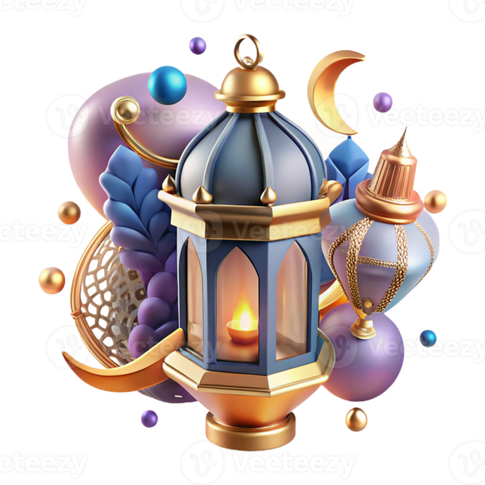 elegant classic Ramadan Lantern Intricate Design Transparent Background genuine png
