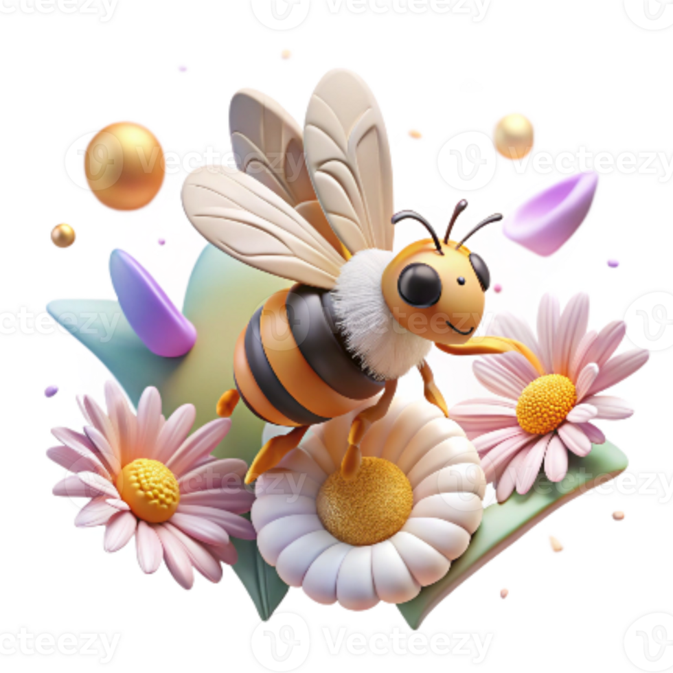 beautiful classic Honeybee in Flight Near Sunflower Cutout genuine png