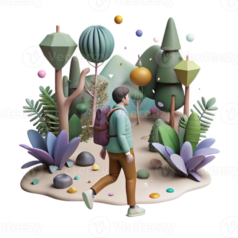elegant abstract Person Walking Through Forest Cutout Silhouette genuine png