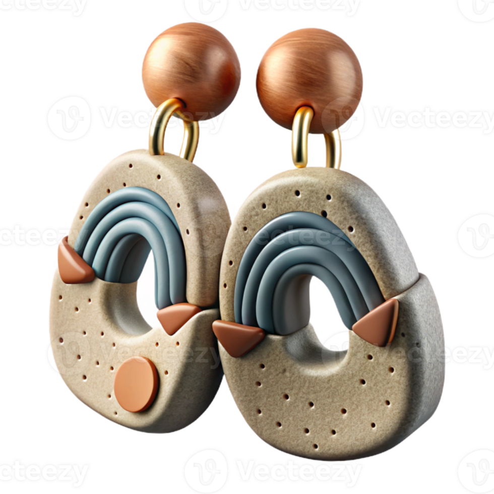 impressive rustic Handcrafted Wire Earrings Cutout on a Transparent Background exclusive png