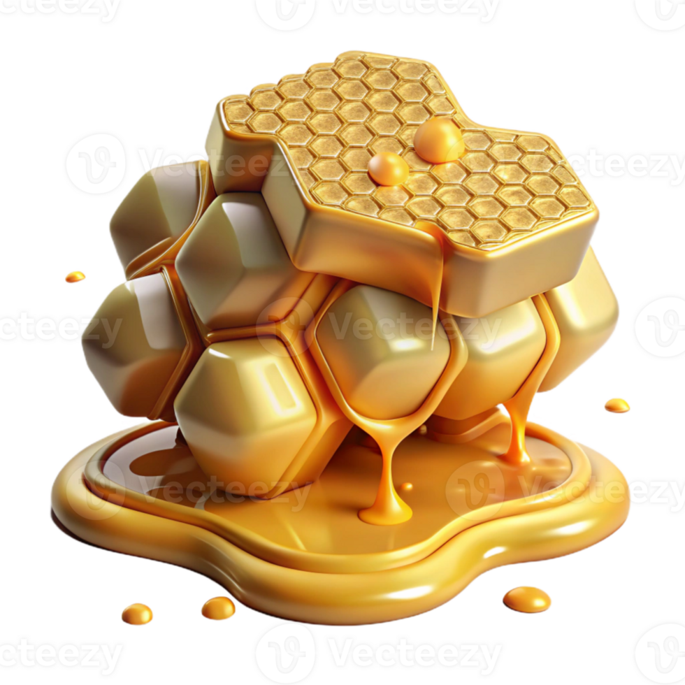 wonderful artistic Local Honeycomb Dripping Honey Golden Texture Cutout exclusive png