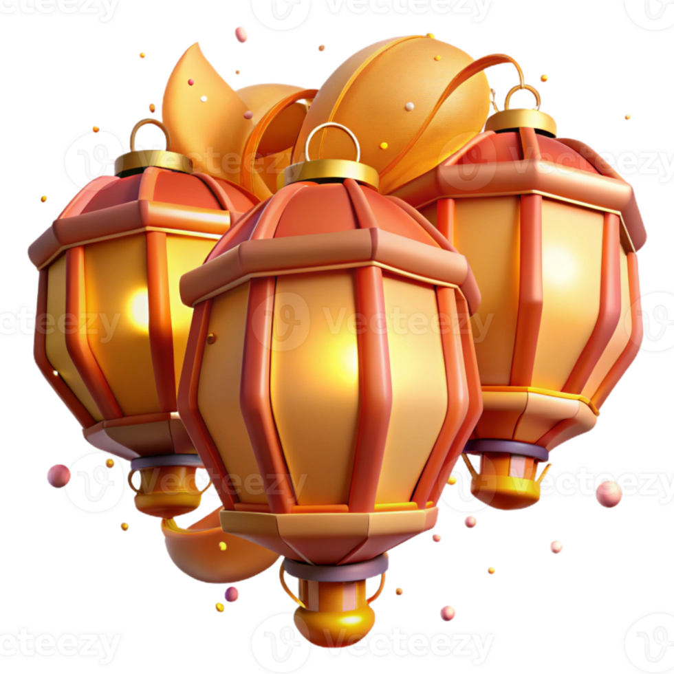 stunning classic Lantern Festival Paper Lanterns String Isolated Warm Glow original png