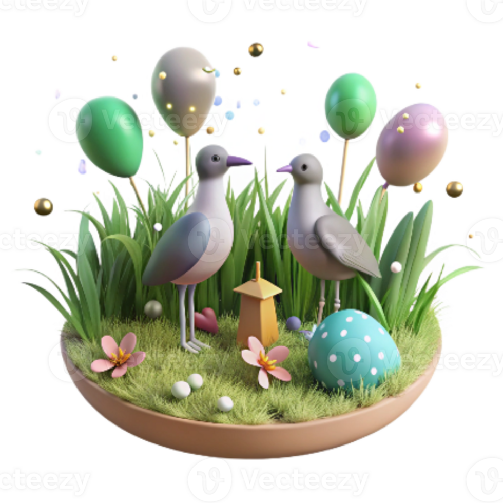 impressive modern Organic Pasture and Wildlife Transparent Background Birds in Grass exclusive png