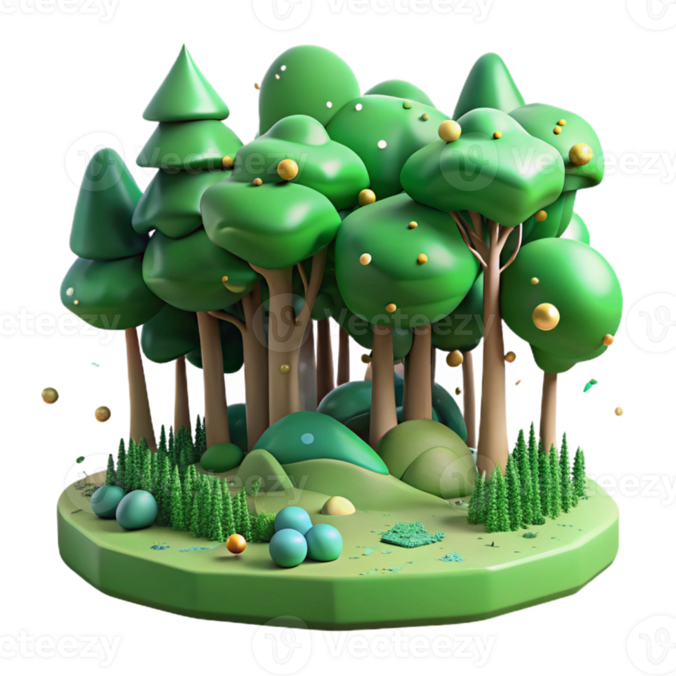 beautiful abstract Green Forest Before Deforestation Transparent Background premium png