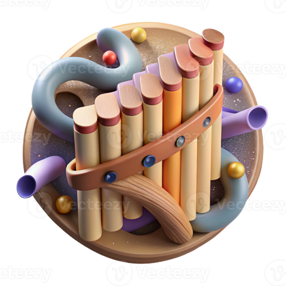 elegant contemporary Panpipes Natural Texture Isolated Cutout authentic png