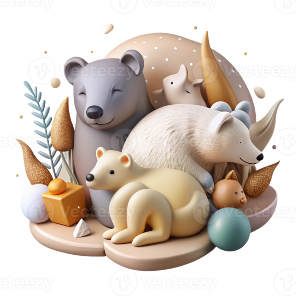 vibrant modern Hope for Hibernating Animals Cutout Naturalistic Style exclusive png
