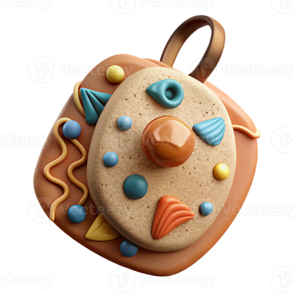 magnificent abstract Handcrafted Clay Pendant with Rustic Texture Transparent Background detailed png
