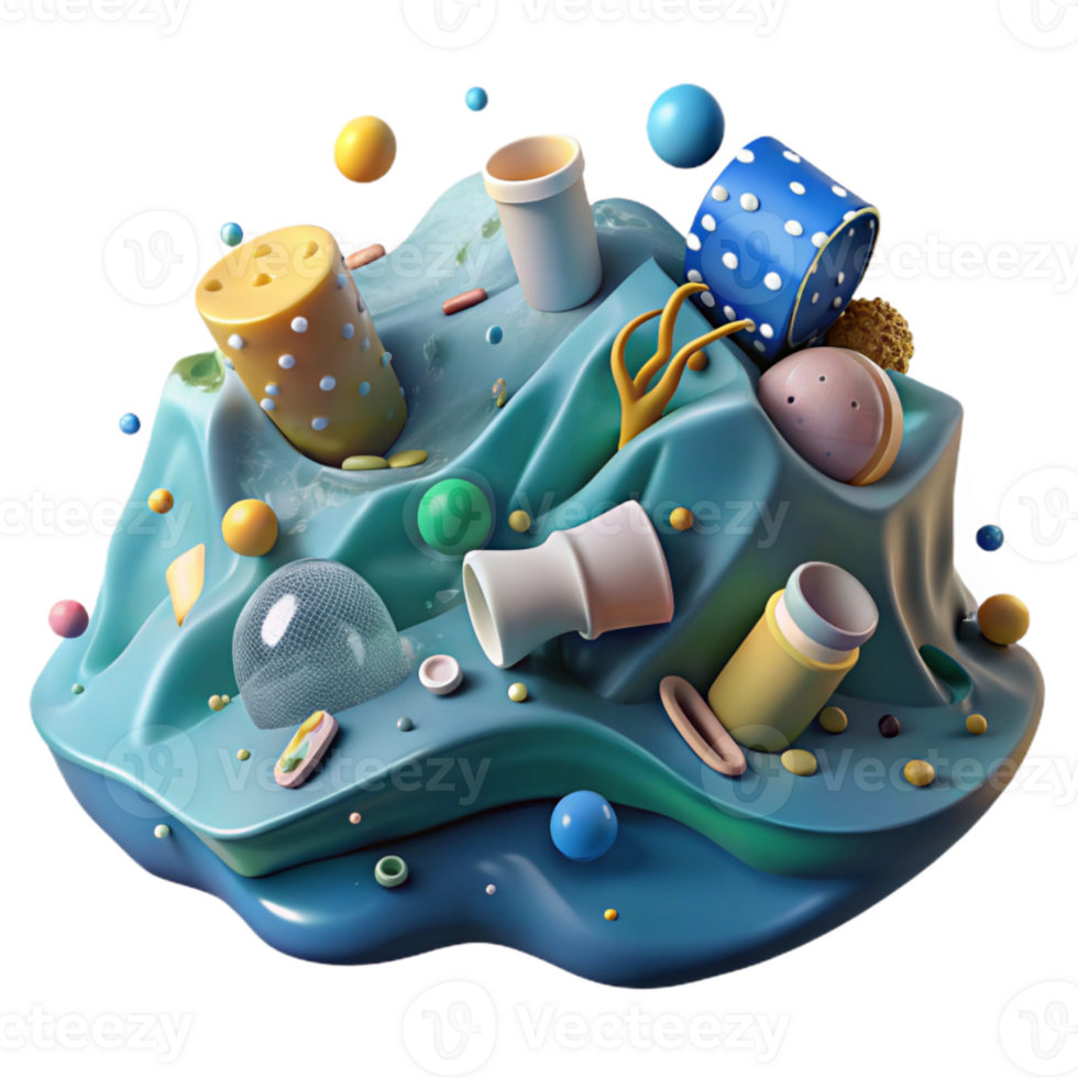 stunning modern Plastic Waste Accumulating on Ocean Surface Transparent Background exclusive png