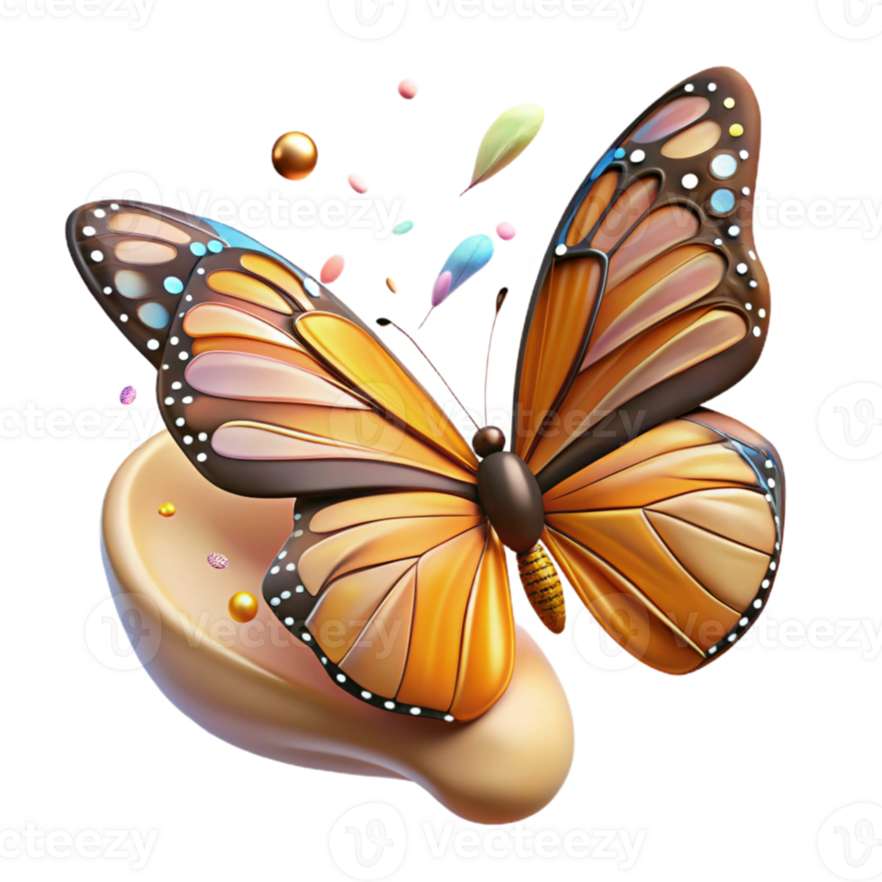 beautiful abstract Monarch Butterfly Migration Cutout Bright Orange Wings Isolated high quality png