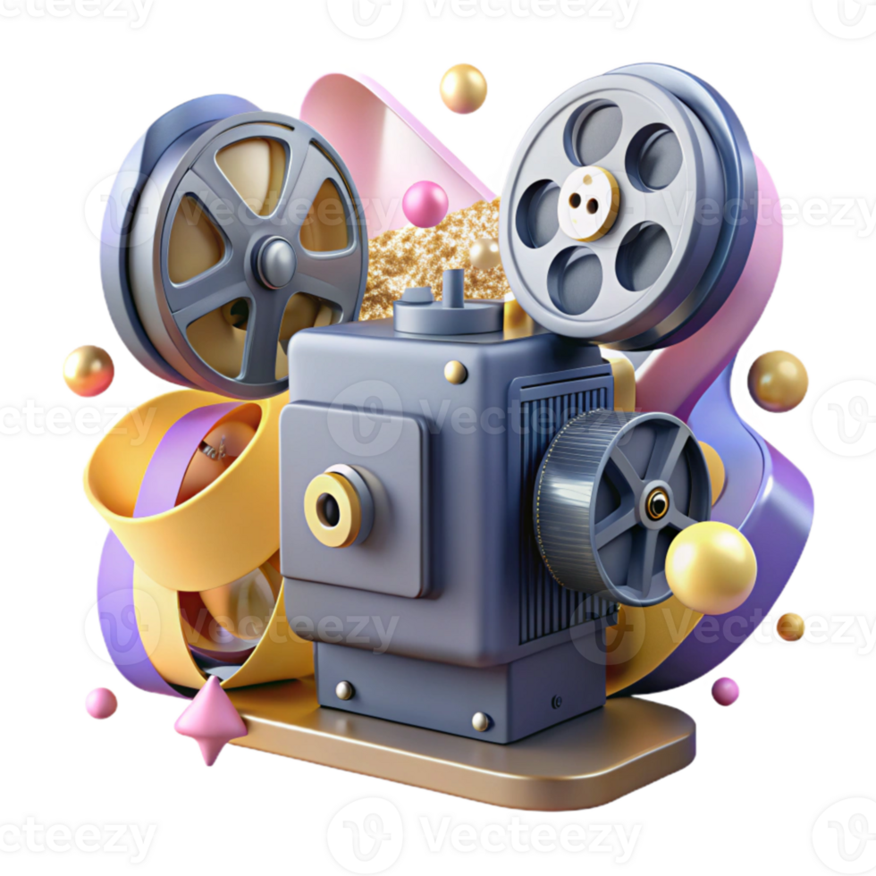 magnificent classic Old Film Projector with Reel Isolated genuine png