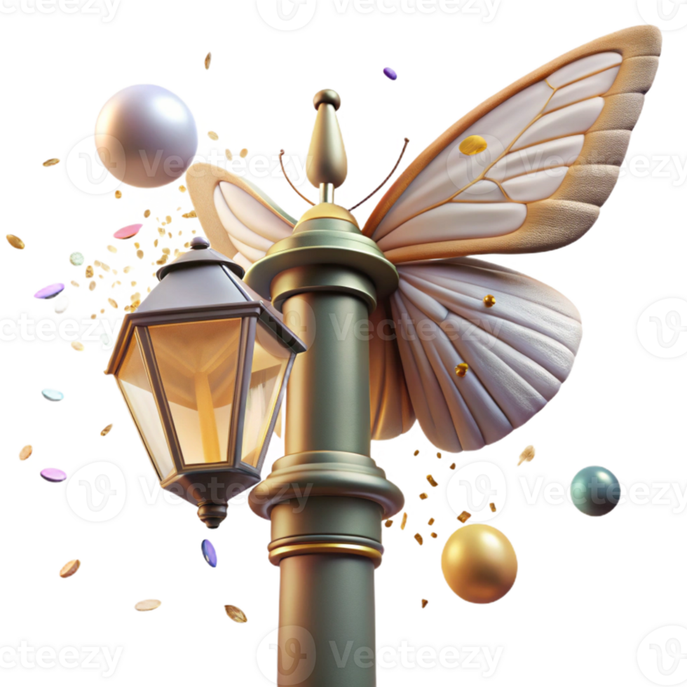 beautiful traditional Low Angle Shot of Moth Attracted to Lamppost Transparent Background png