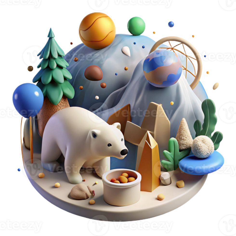 serene traditional Protecting Hibernating Animals Through Conservation Efforts Cutout Naturalistic Style detailed png