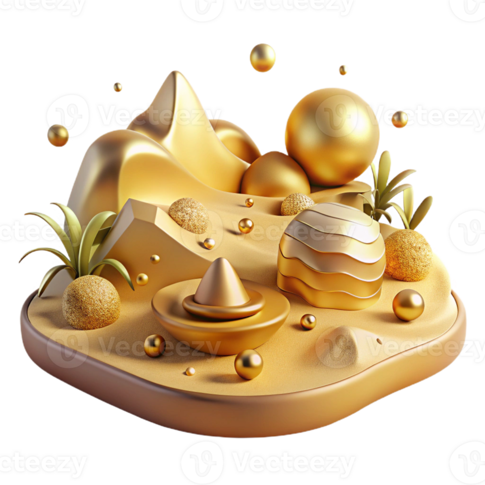 elegant artistic Golden Hour Desert Isolated genuine png