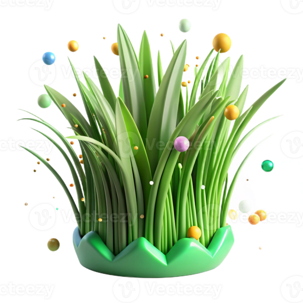 elegant traditional Green Grass Blades Closeup Cutout on Transparent Background professional png