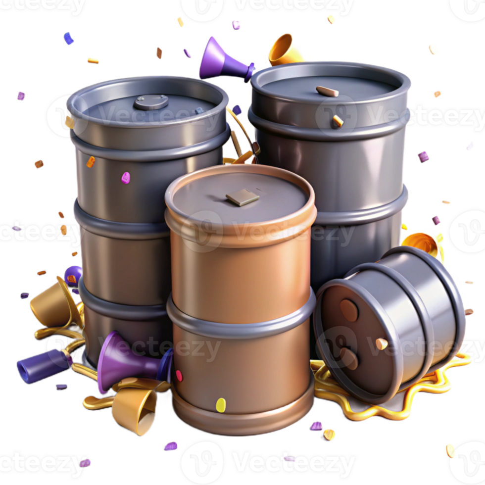 elegant artistic Industrial Waste Barrels Isolated Element high quality png