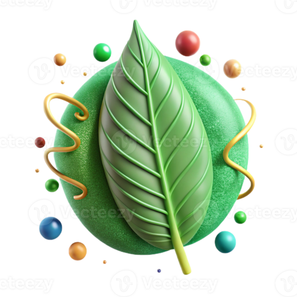 dramatic modern Green Leaf Closeup Isolated png