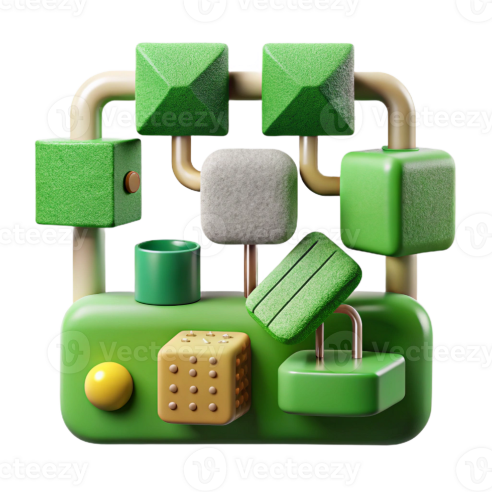 vibrant contemporary Green Manufacturing Process Flowchart Cutout authentic png