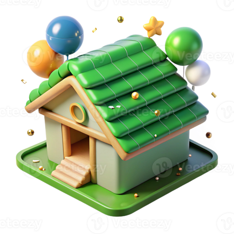 beautiful classic Green Roof Building Top View Cutout high quality png