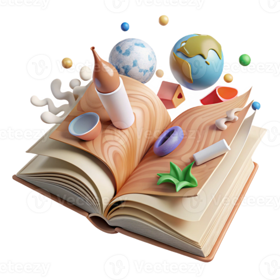 dramatic contemporary Open Book with Environmental Information Cutout high quality png