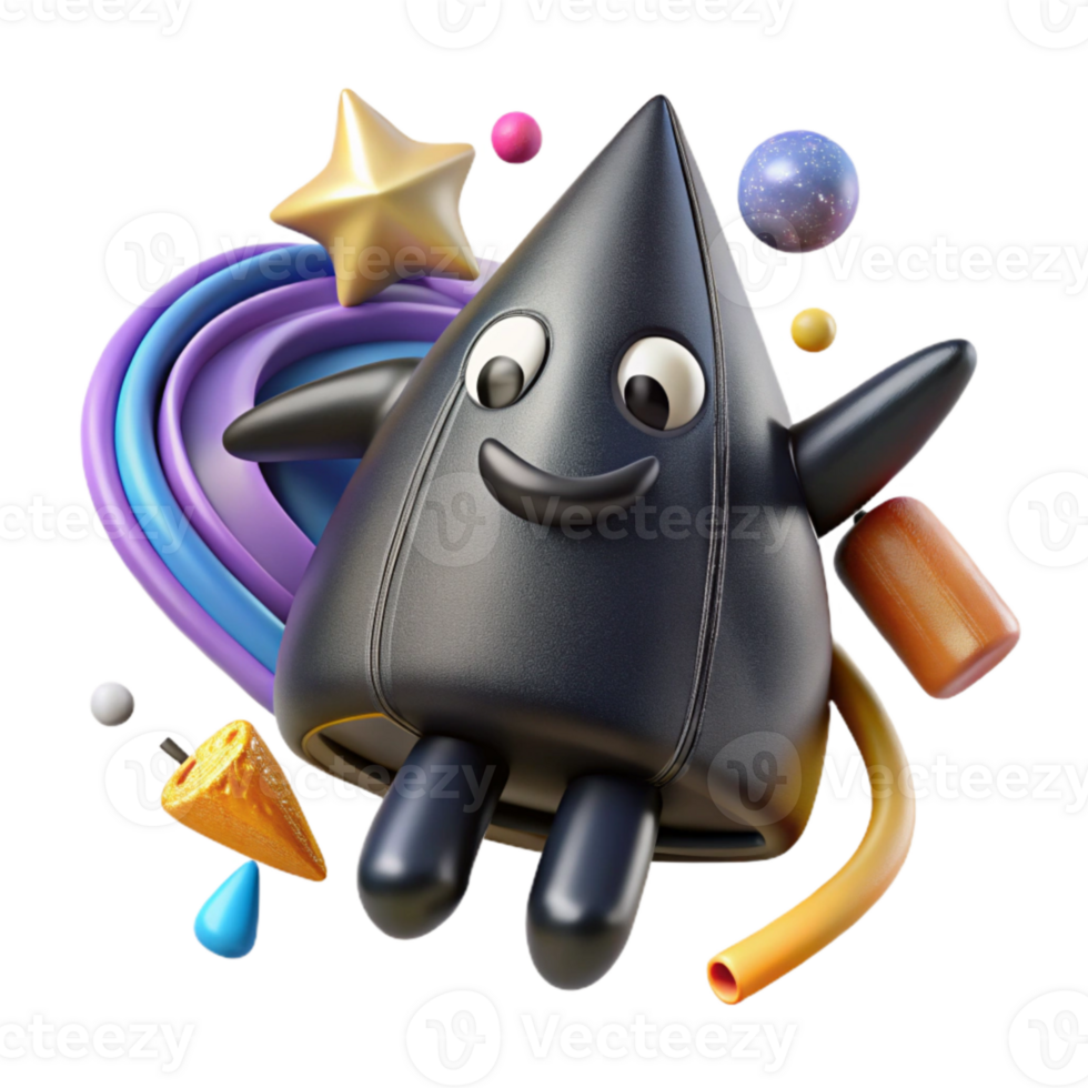 serene classic Jet Black Brand Mascot Design Sketch Isolated Element high quality png