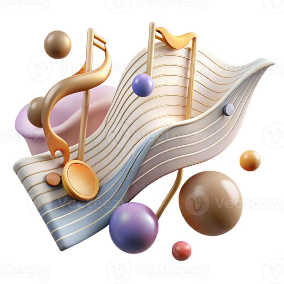 beautiful vintage Music Staff Empty Lines with Transparent Background genuine png