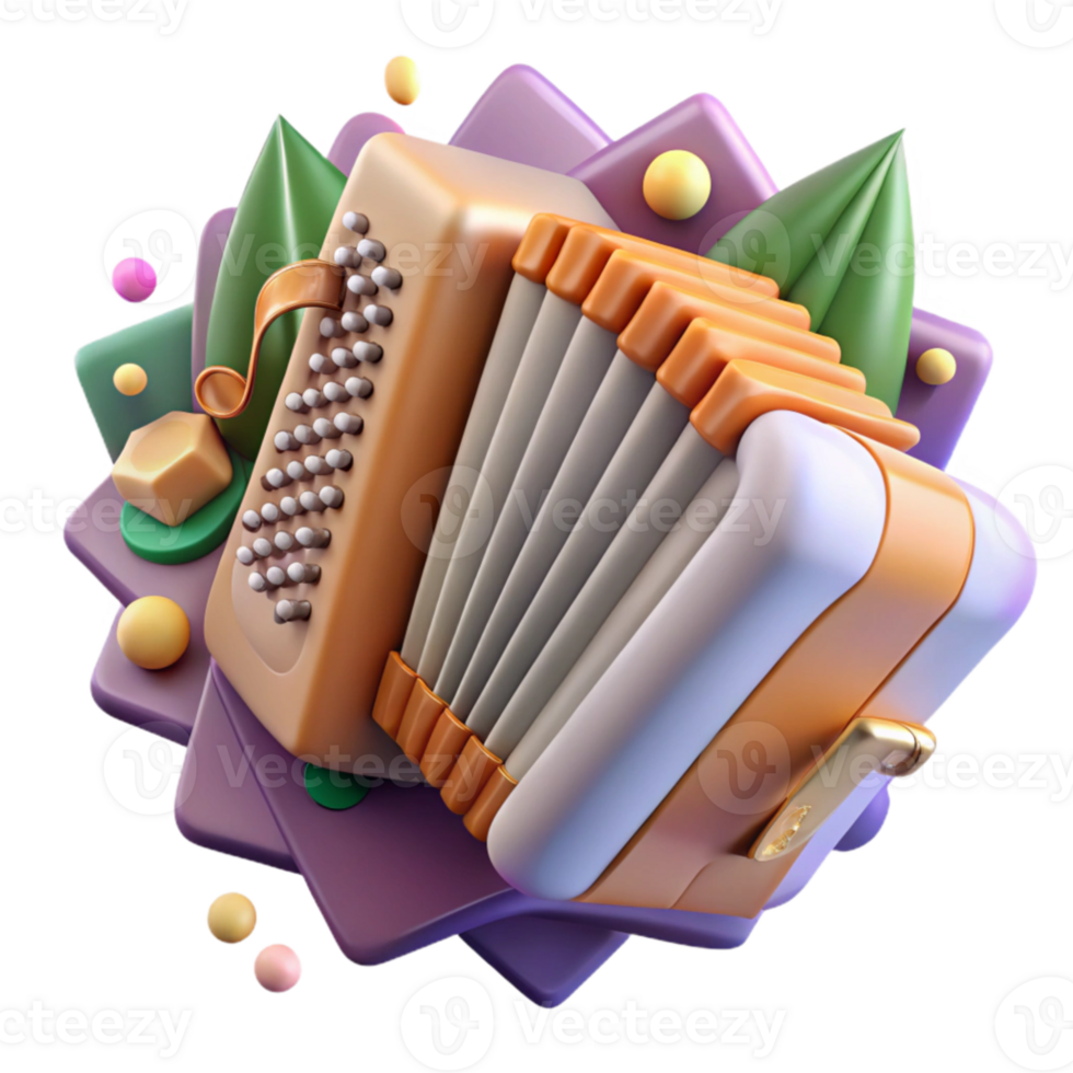 extraordinary abstract Polka Music Accordion Instrument Transparent Background Lively Melody authentic png