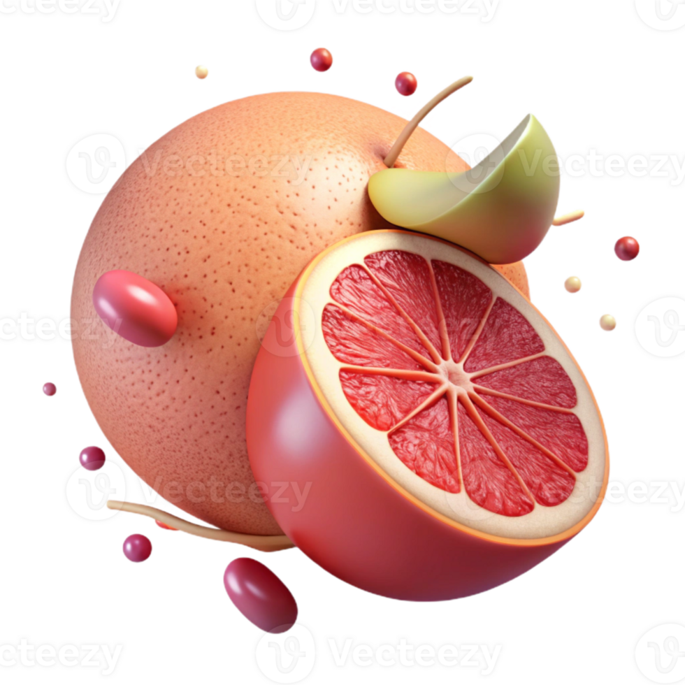 serene rustic Grapefruit Half with Pink Flesh Transparent Background exclusive png