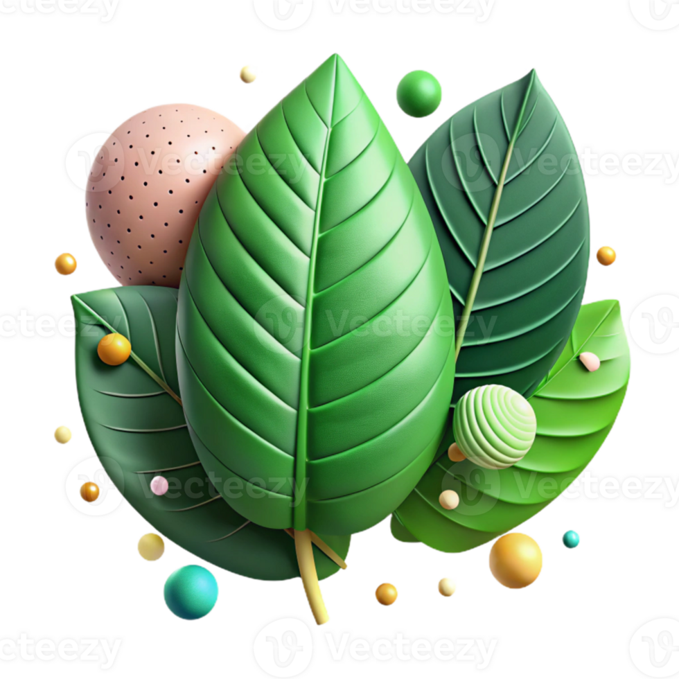 wonderful contemporary Green Leaves Representing Quiet Nature Cutout high quality png