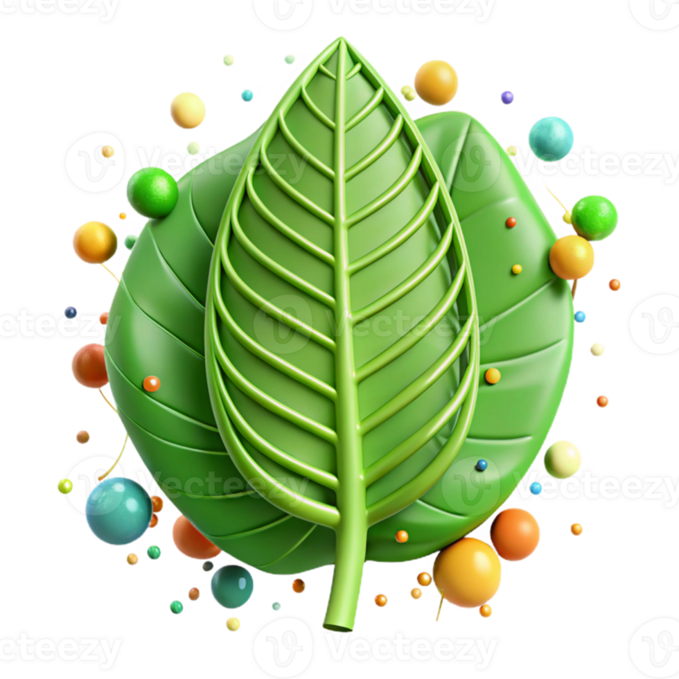 vibrant traditional Green Leaf Skeleton Isolated premium png