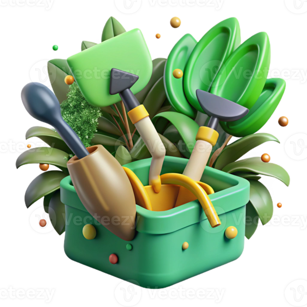 vibrant contemporary Green Thumb Gardening Tools Cutout professional png