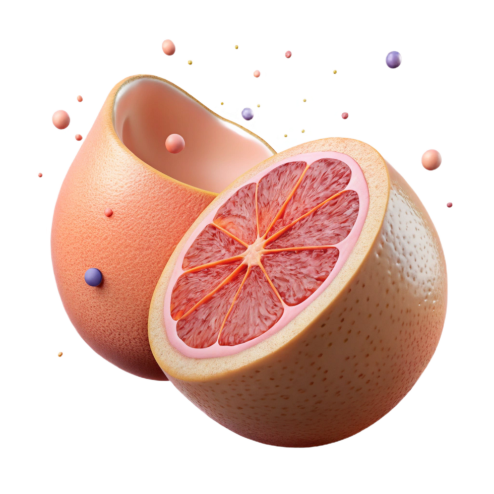 impressive traditional Grapefruit Half with Pink Flesh Transparent Background exclusive png