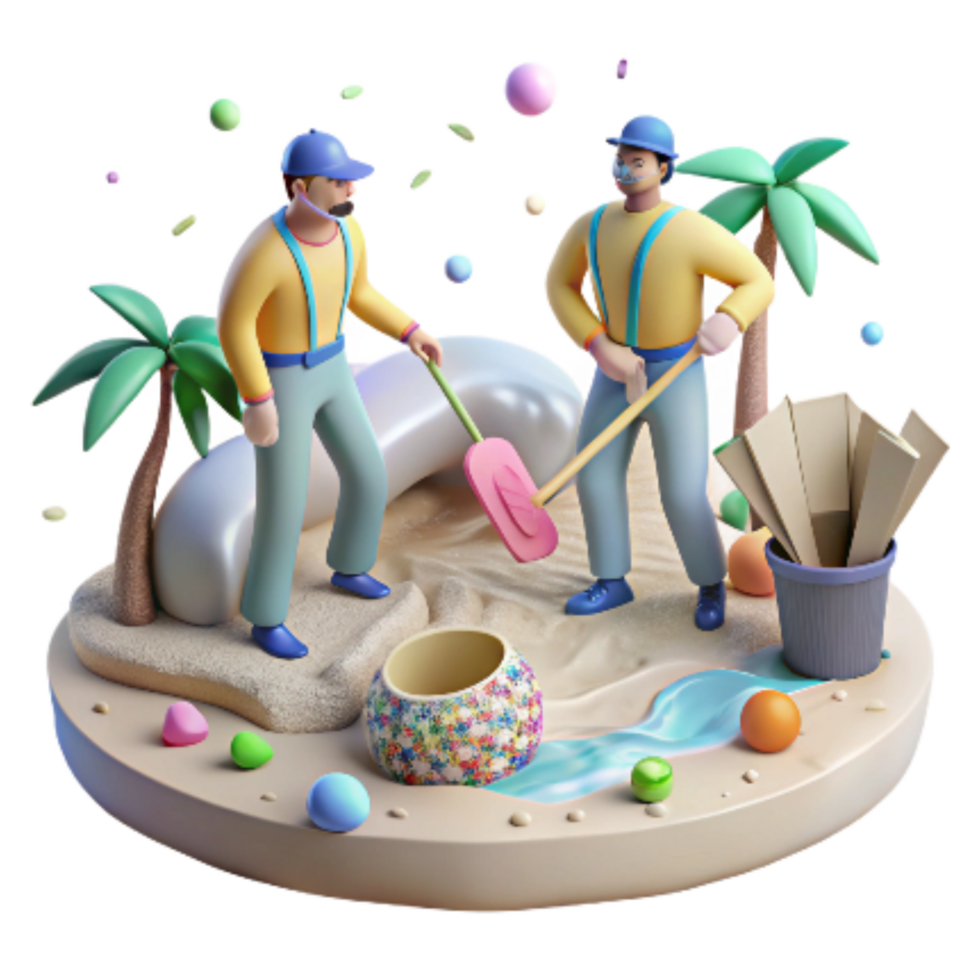 impressive traditional Group Cleaning Up Beach Pollution Transparent Background exclusive png