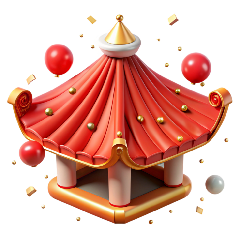 wonderful abstract Pagoda Roof Isolated Element with Red Accents original png