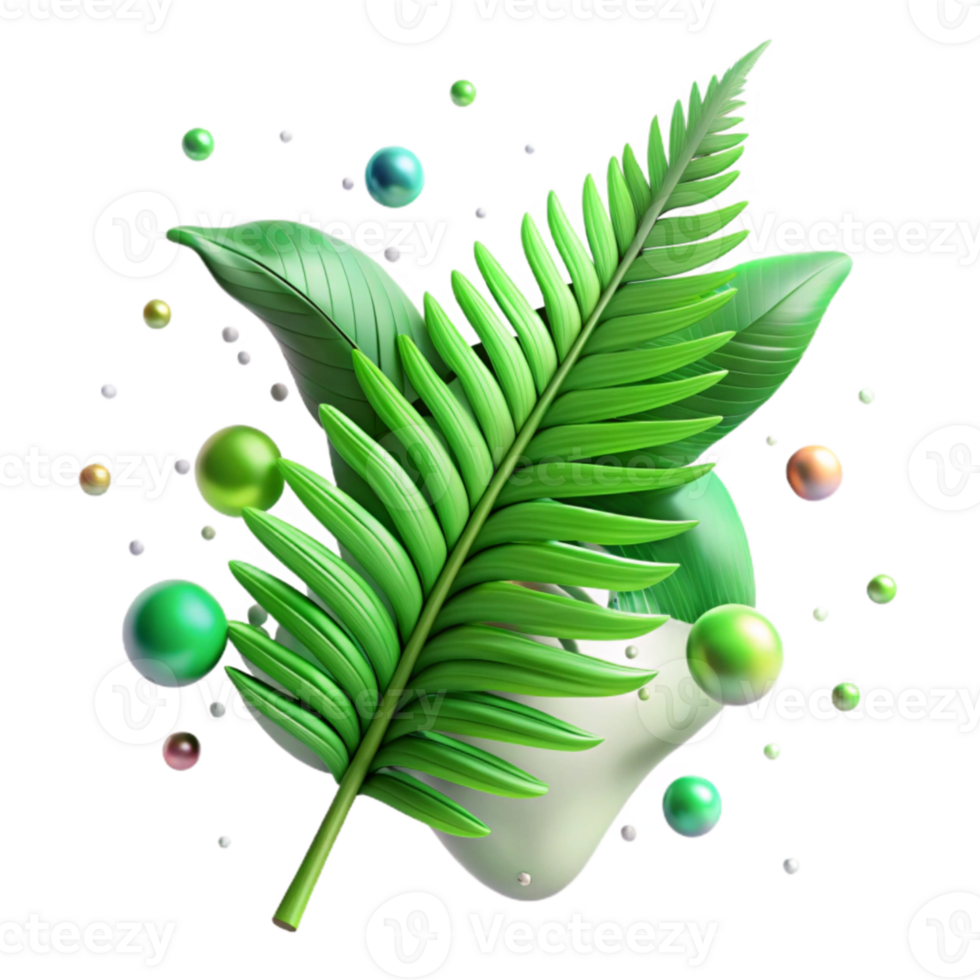dramatic modern Green Fern Frond Closeup Isolated professional png