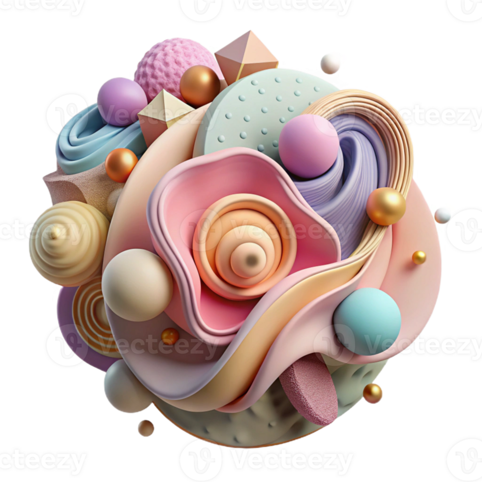 elegant creative Pastel Paper Quilling Design Isolated Element detailed png