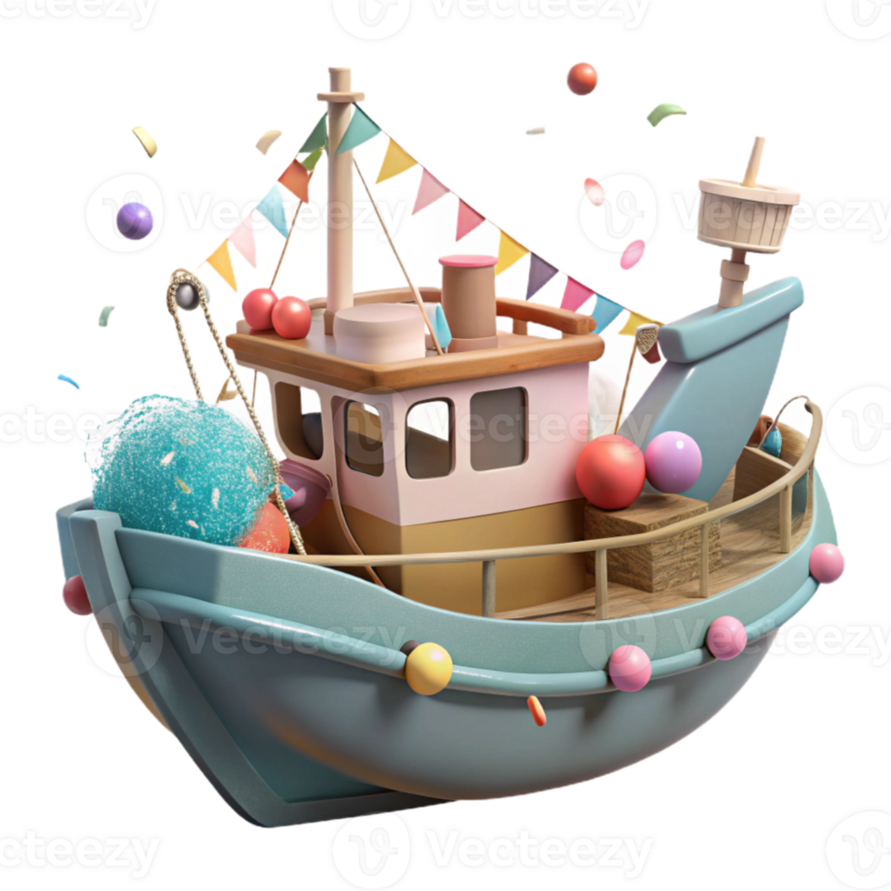 impressive rustic Large Fishing Boat Cutout Isolated Element Side Profile professional png