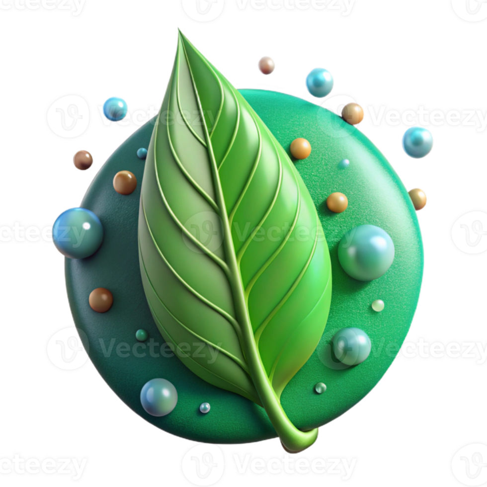 vibrant vintage Green Leaf with Water Droplets Isolated on Transparent Background exclusive png