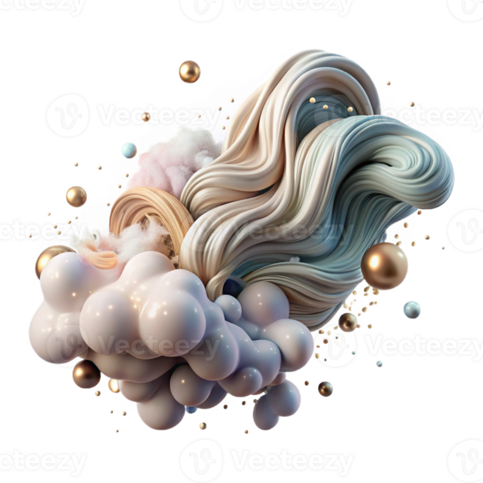 vibrant artistic Group of Wispy Clouds Cutout with Elegant Flow high resolution png