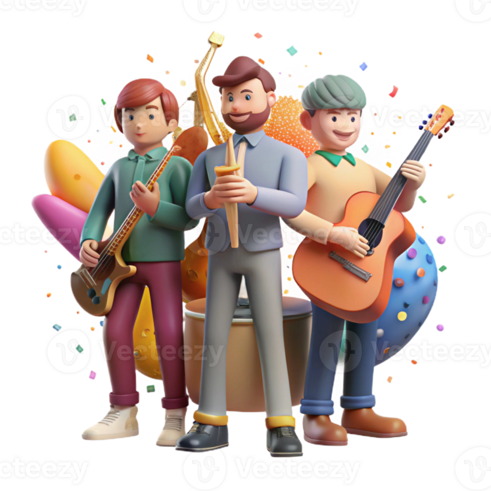 impressive minimalist Group Holding Musical Instruments Community Band Cutout authentic png