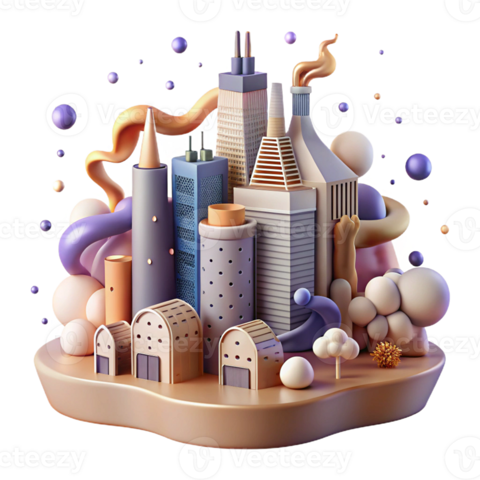 impressive rustic Polluted Air Illustration Smoggy Cityscape Cutout exclusive png