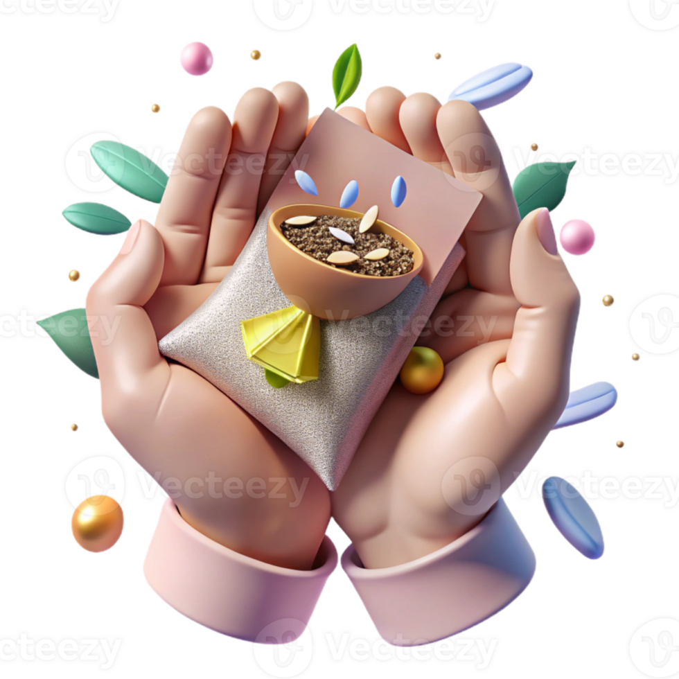 magnificent contemporary Hands Holding Seed Packet Against Blue Sky Cutout exclusive png