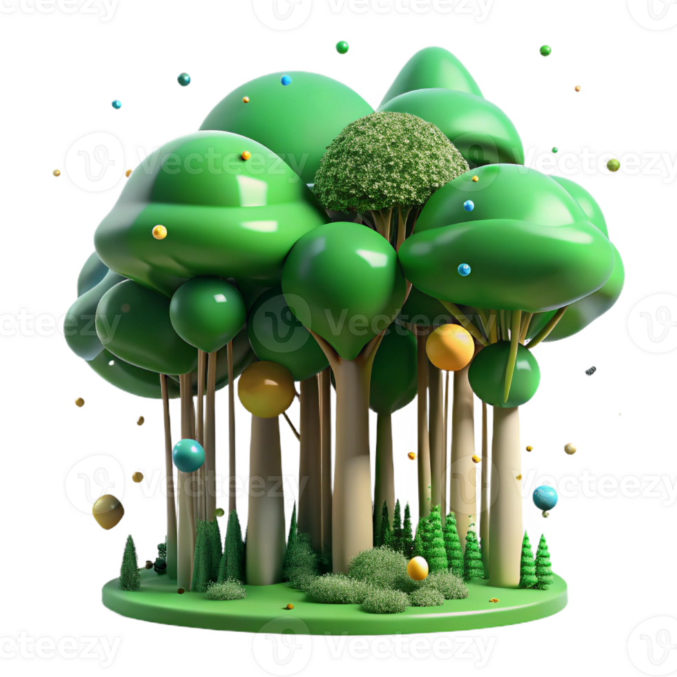 serene classic Green Forest Canopy Aerial View Isolated high resolution png