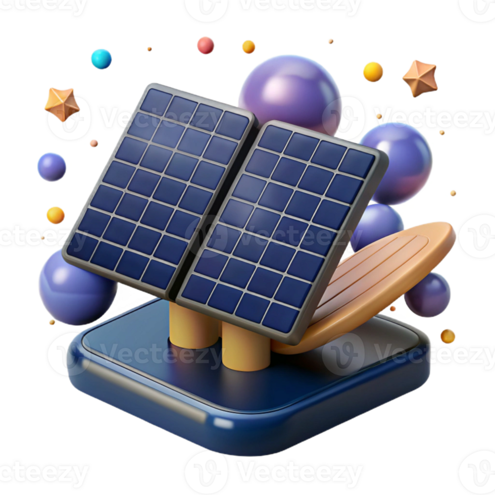 serene abstract Renewable Energy Solar Panels Cutout with Dark Blue Panels high quality png